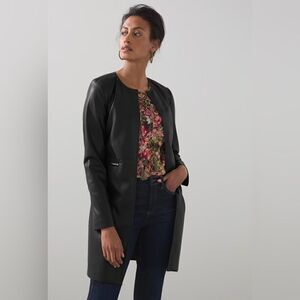 Chico’s Edge to Edge Faux Leather Topper Jacket